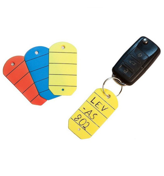 Plastové visačky na klíče se štítkem a závěsným kroužkem SR 0850101 - žluté (1)