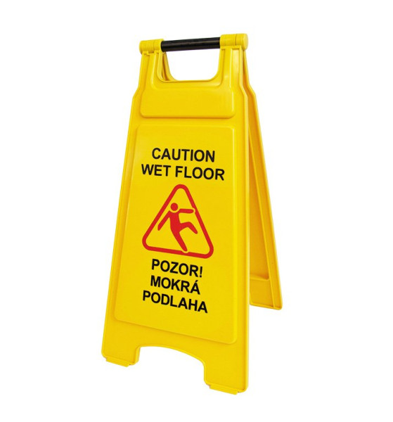 Výstražná cedule / plastový stojan Pozor mokrá podlaha WS-2 (1)