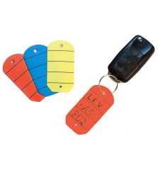 Plastové visačky na klíče se štítkem a závěsným kroužkem SR 0850103 - červené